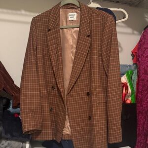 Sunday Best Checkered Blazer in Brown and Red
